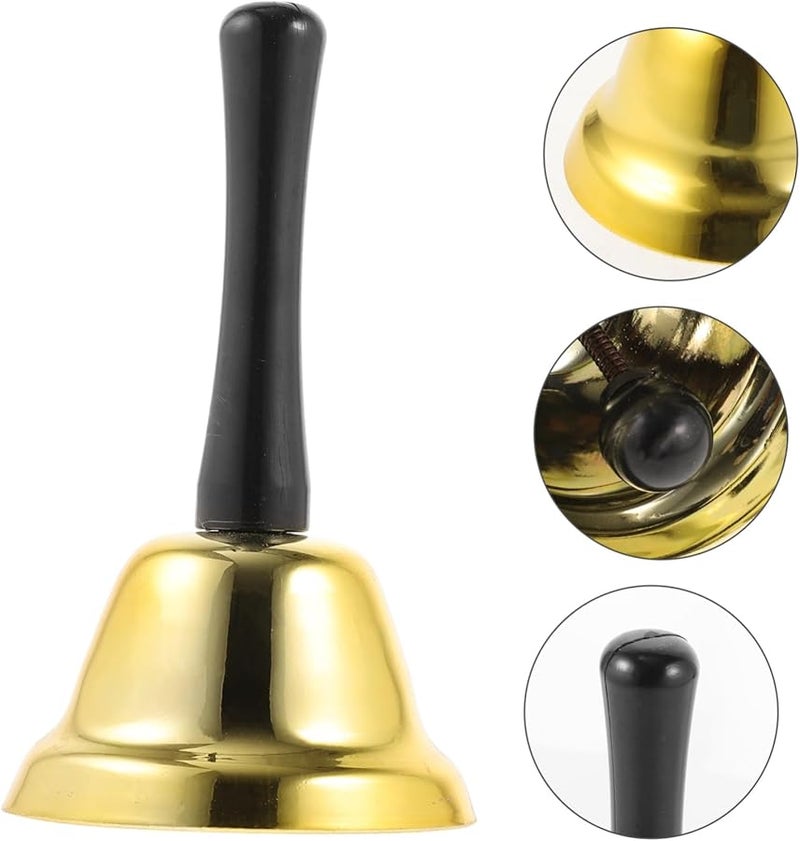 Golden Metal Hand Bell With Handle For Christmas Parties School Events Home Decor - Image 3